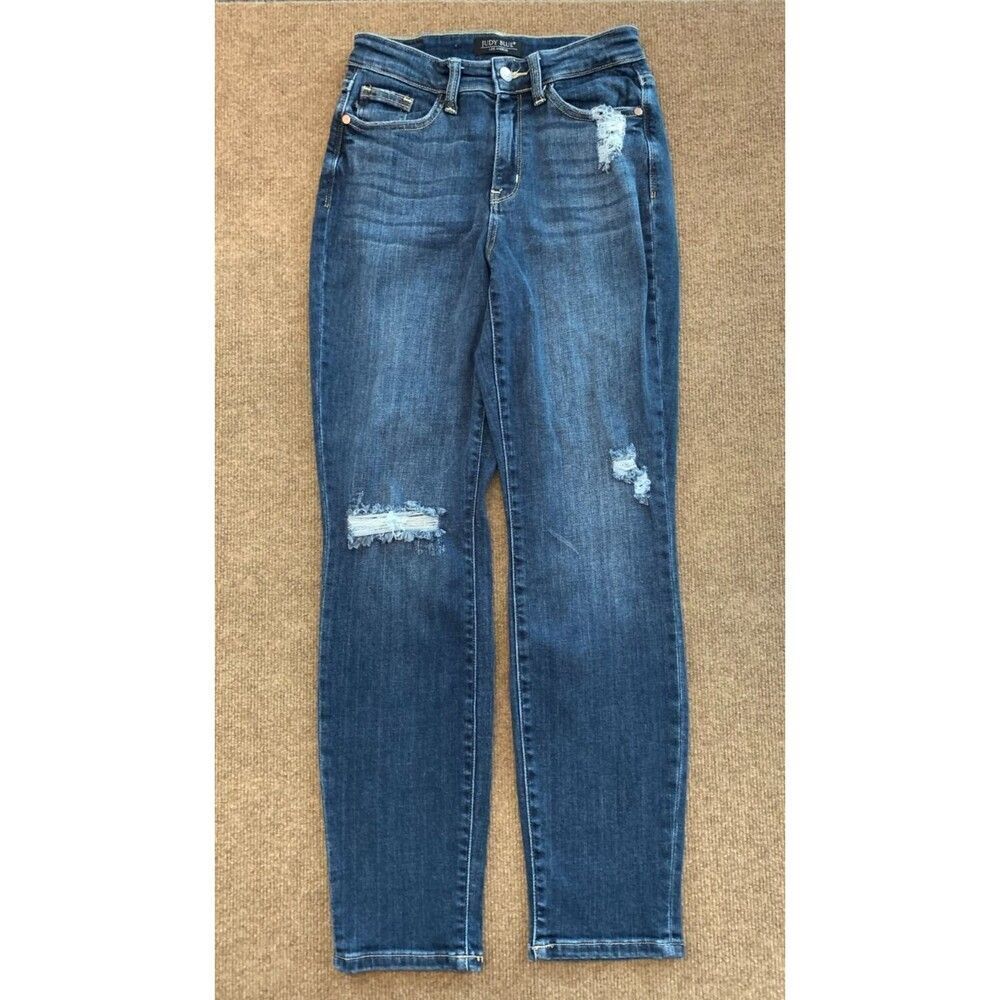 Judy Blue Boyfriend Fit Jeans Womens 0/24 (25x29) Distressed Stretch Y2K Denim